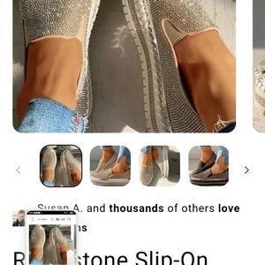 Womens Silver Slip-On Shoes